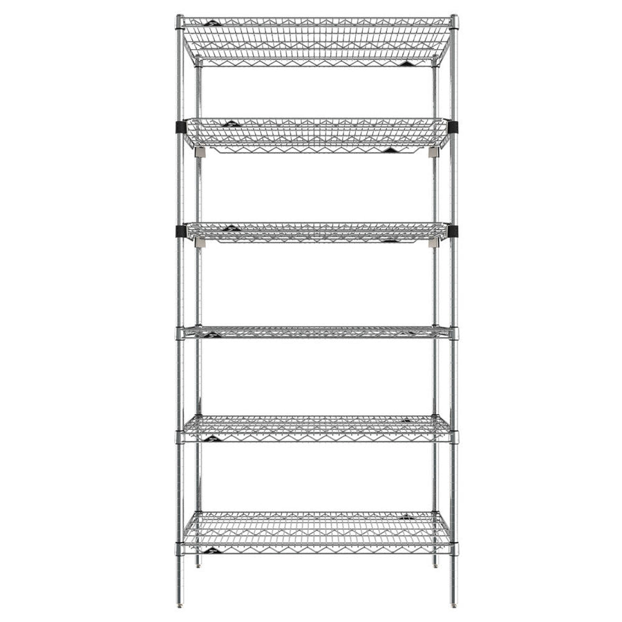 18"d x 74"h 6-Shelf Metro Super Erecta EZ-ADD Wire Shelving - Chrome