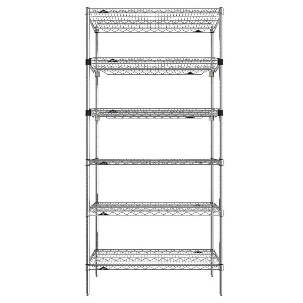 18"d x 74"h 6-Shelf Metro Super Erecta EZ-ADD Wire Shelving - Chrome