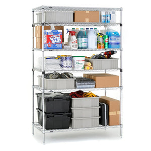 18"d x 74"h 6-Shelf Metro Super Erecta EZ-ADD Wire Shelving - Chrome