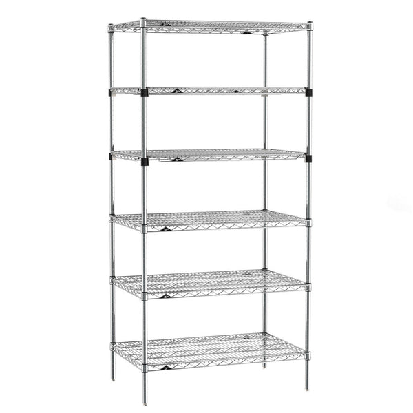 24"d x 74"h 6-Shelf Metro Super Erecta EZ-ADD Wire Shelving - Chrome