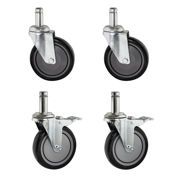 5" Polyurethane Stem Casters - 4-Pack