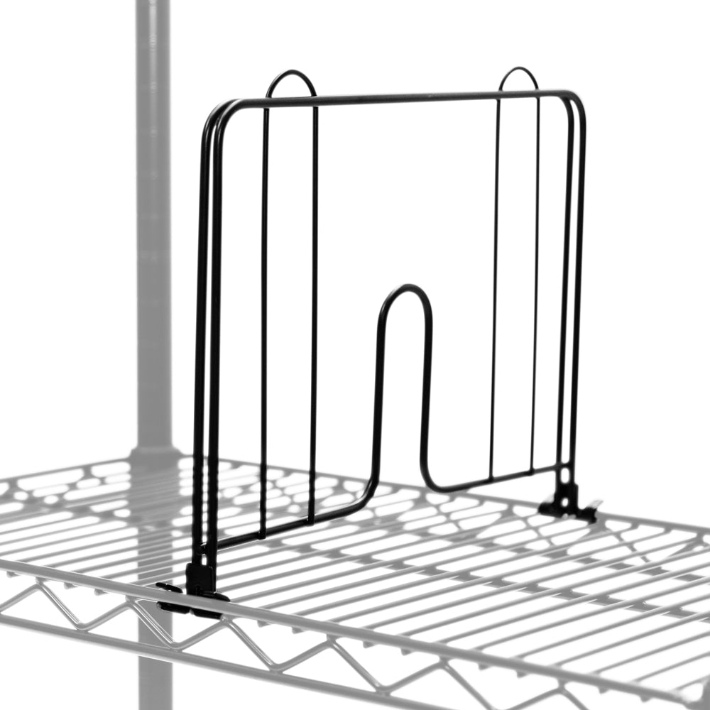 18"d x 9"h Black Divider for Wire Shelving (SI-ASD18-BLK)