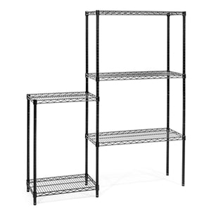 Black 5-Tier Staggered Shelving