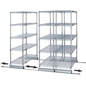 24"d x 36"w High-Density Mobile Wire Shelving - Single Wide