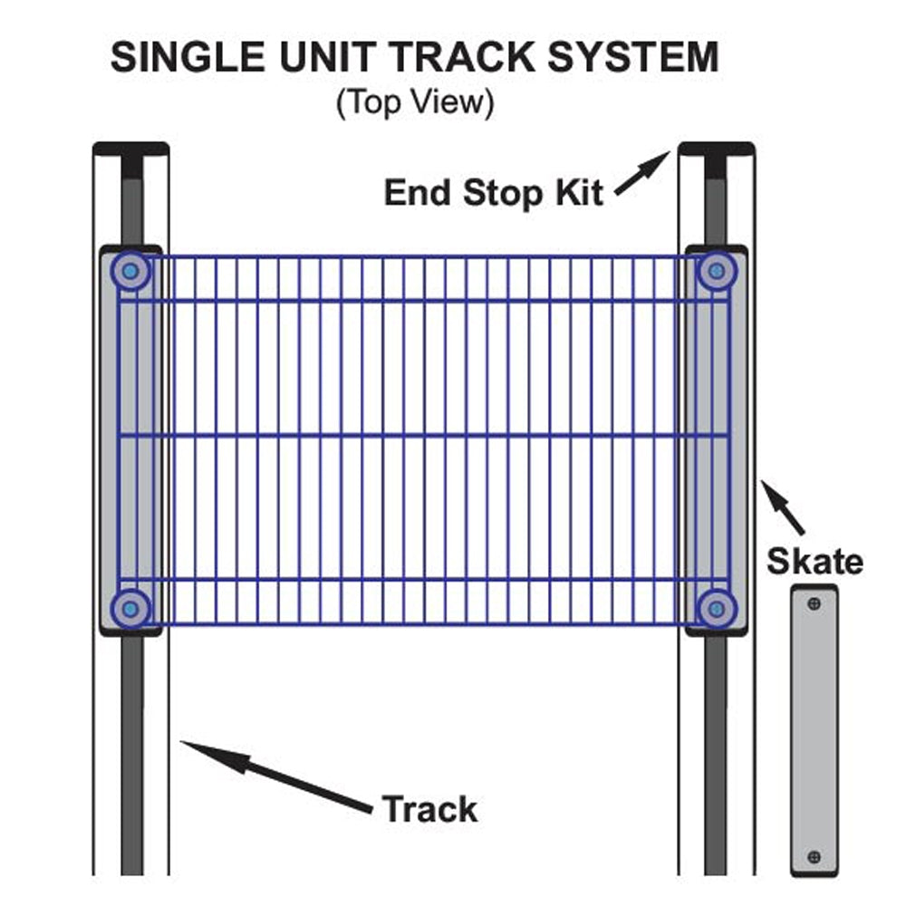 24"d x 36"w High-Density Mobile Wire Shelving - Single Wide