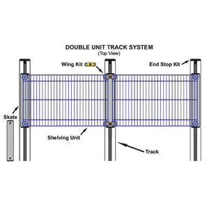 18"d x 30"w High-Density Mobile Wire Shelving - Double Wide