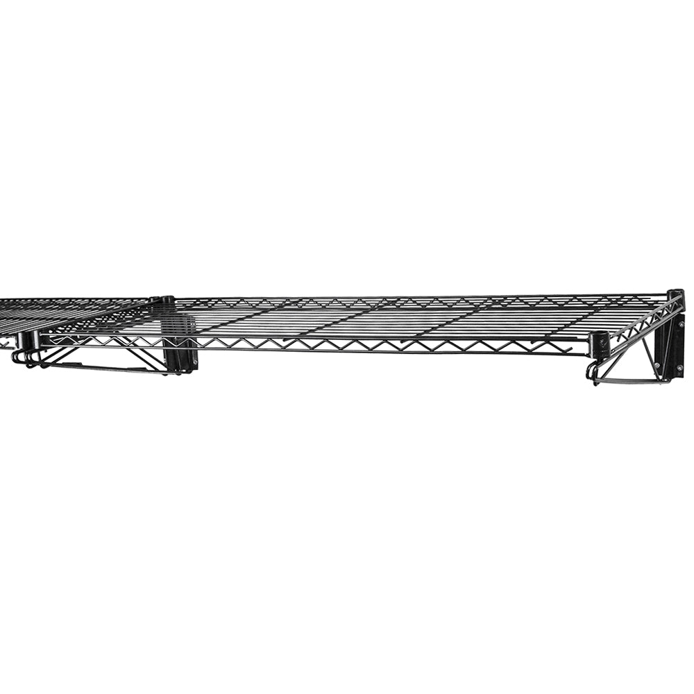 18"d Black Wall-Mounted Wire Shelf