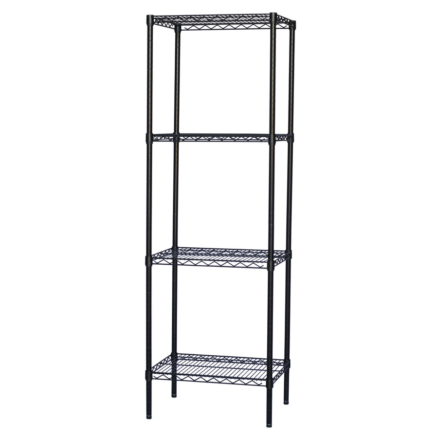 8"d x 72"h Black Wire Shelving w/ 4 Shelves