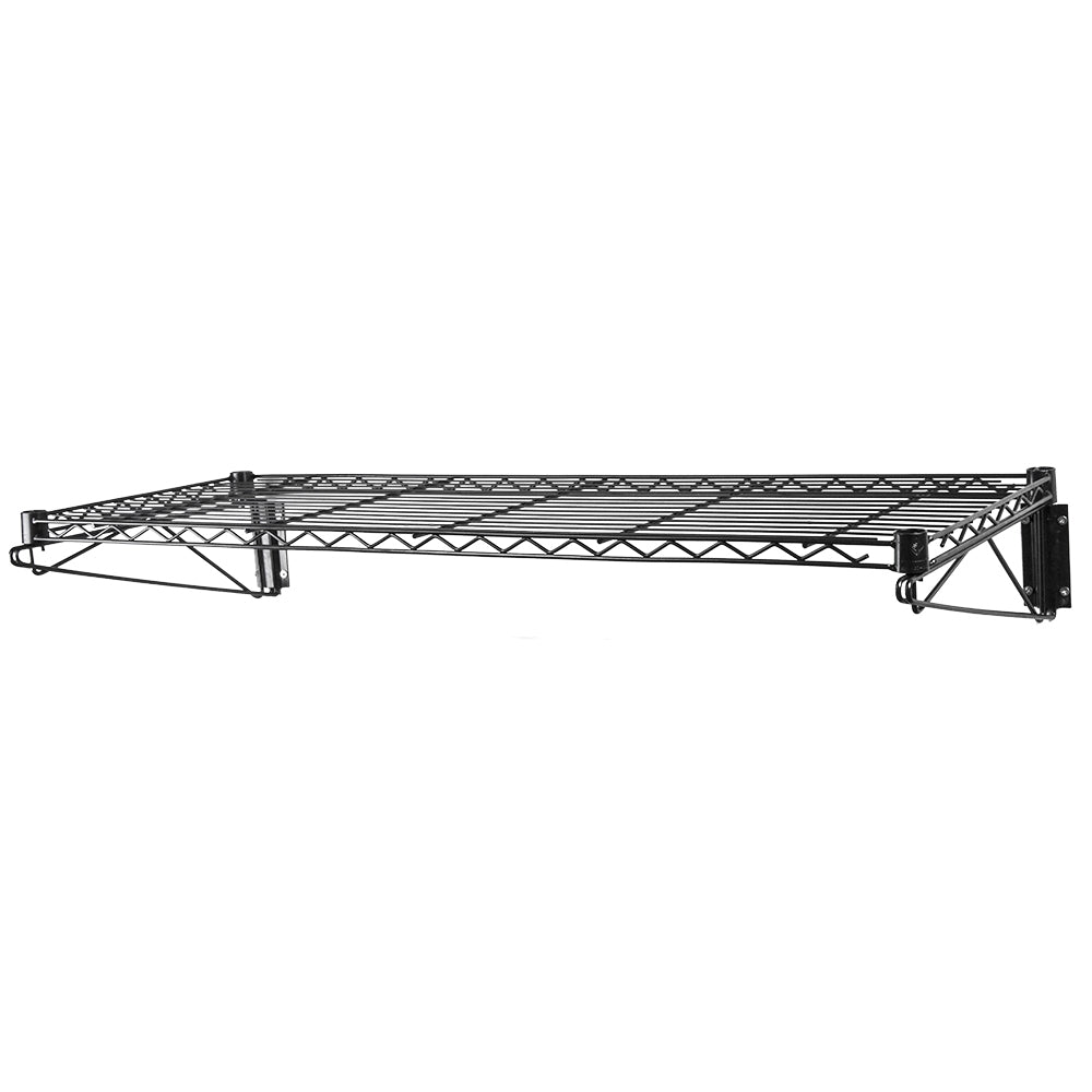 18"d Black Wall-Mounted Wire Shelf