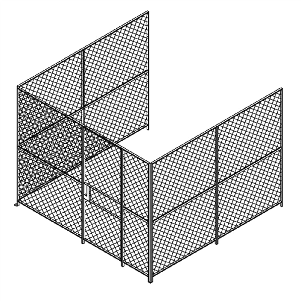 8'h 3-Sided Woven Wire Security Cages