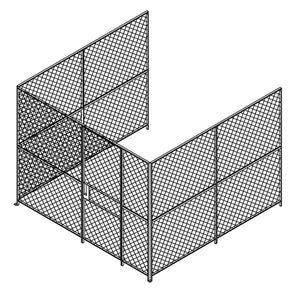 8'h 3-Sided Woven Wire Security Cages