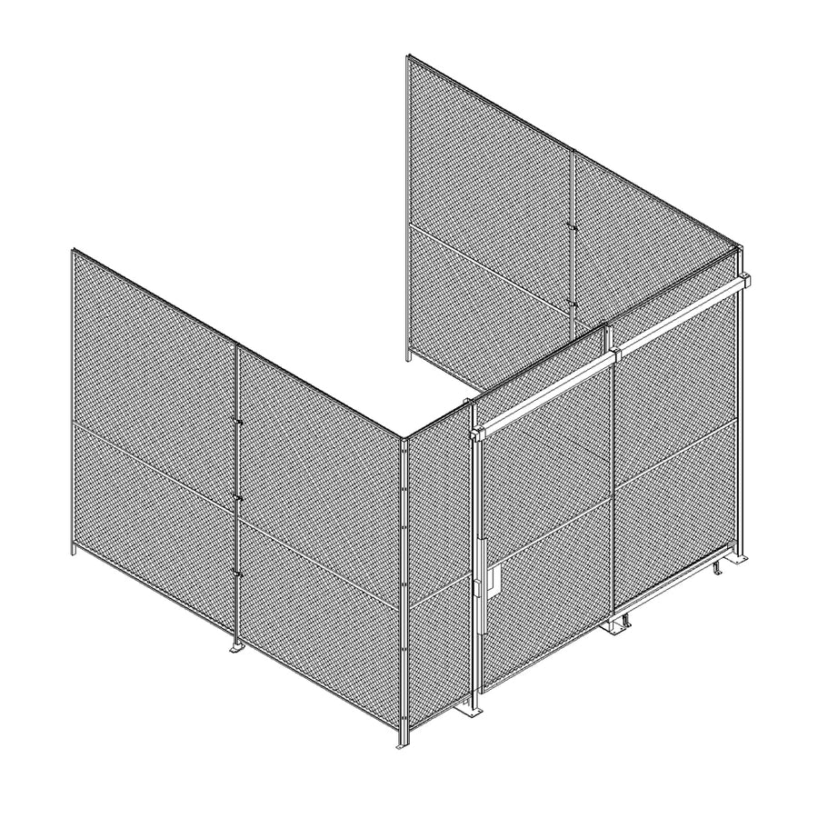 10'h 3-Sided Woven Wire Security Cages