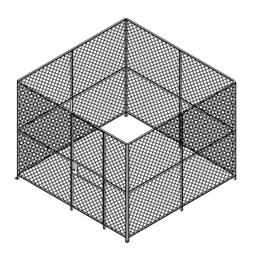 8'h 4-Sided Woven Wire Security Cages