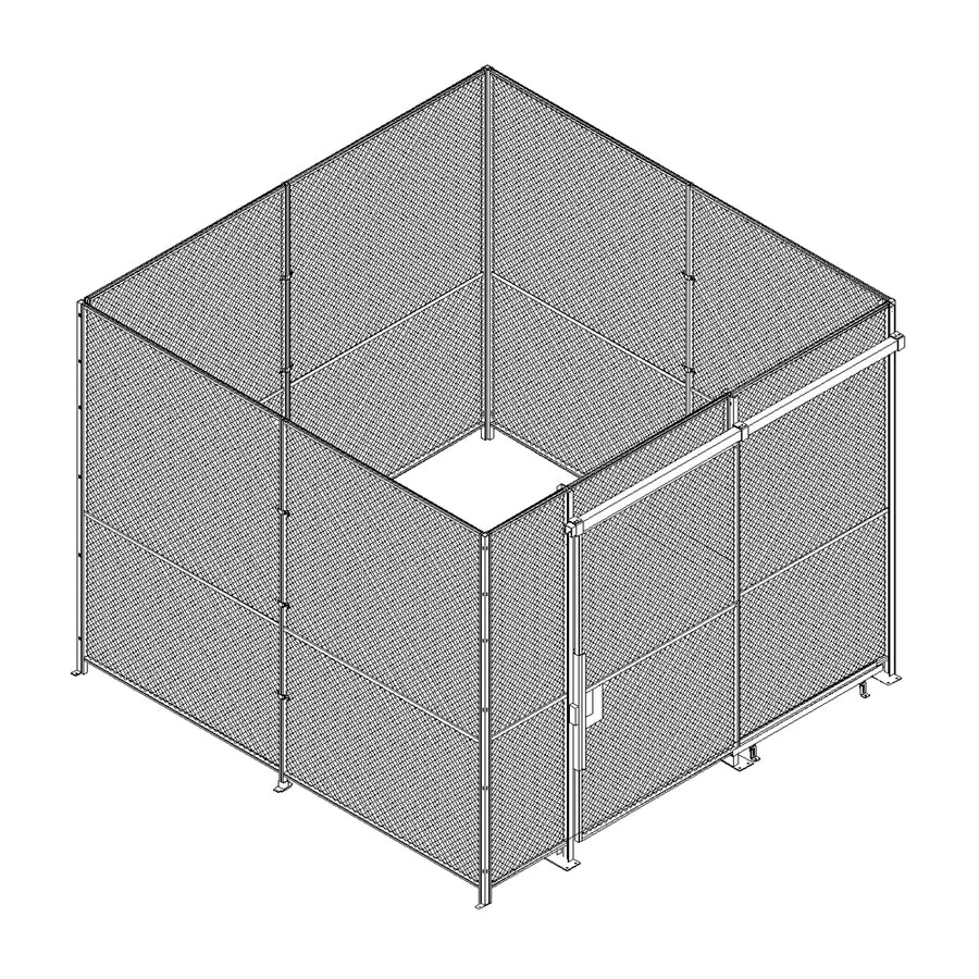 10'h 4-Sided Woven Wire Security Cages