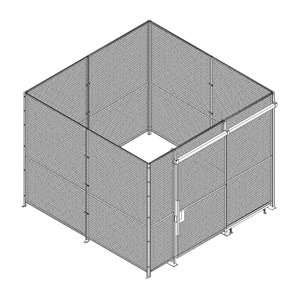 10'h 4-Sided Woven Wire Security Cages