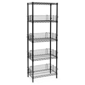 Black 5-Tier Storage Tower