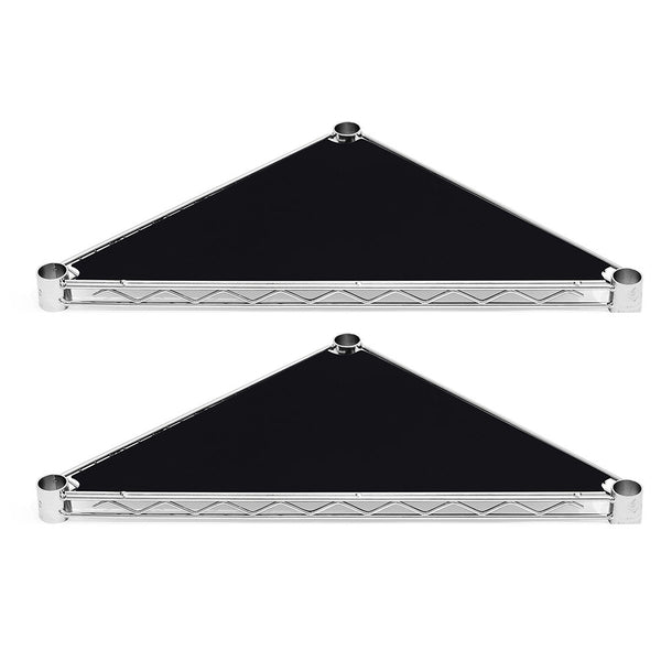 Triangle Plastic Wire Shelf Liners 2-Pack - Black, Gray, White