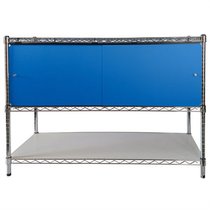 14"d Sliding Door Shelving Enclosures - Standard Colors