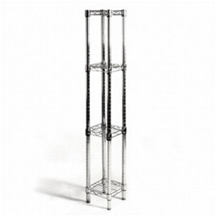 8"d x 8"w Chrome Wire Shelving w/ 4 Shelves