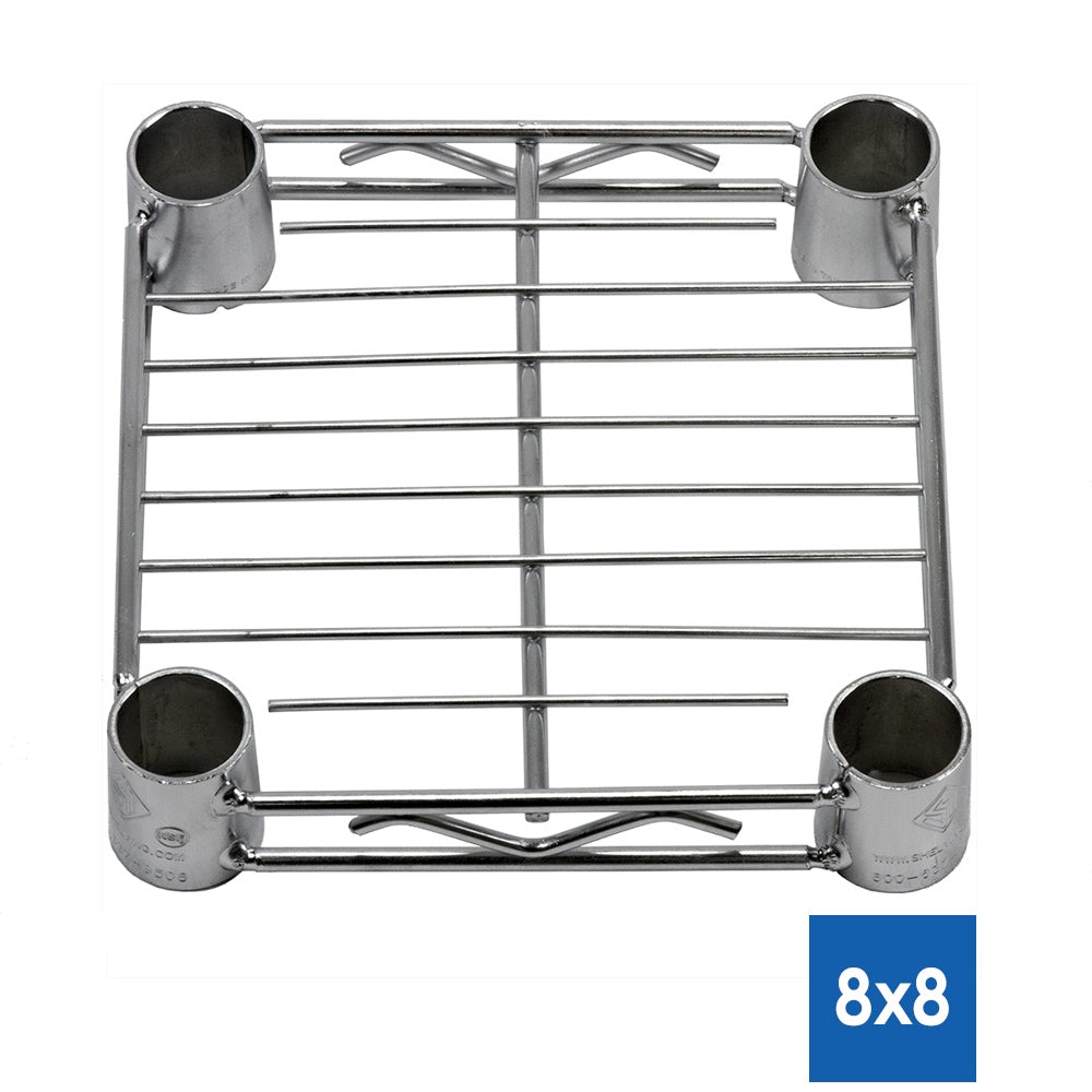 8"d x 8"w Chrome Wire Shelving w/ 4 Shelves