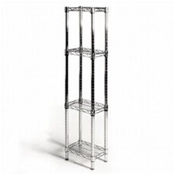 8"d x 12"w Chrome Wire Shelving w/ 4 Shelves