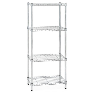 8"d x 24"w Chrome Wire Shelving w/ 4 Shelves