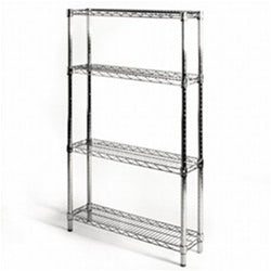 8"d x 30"w Chrome Wire Shelving w/ 4 Shelves