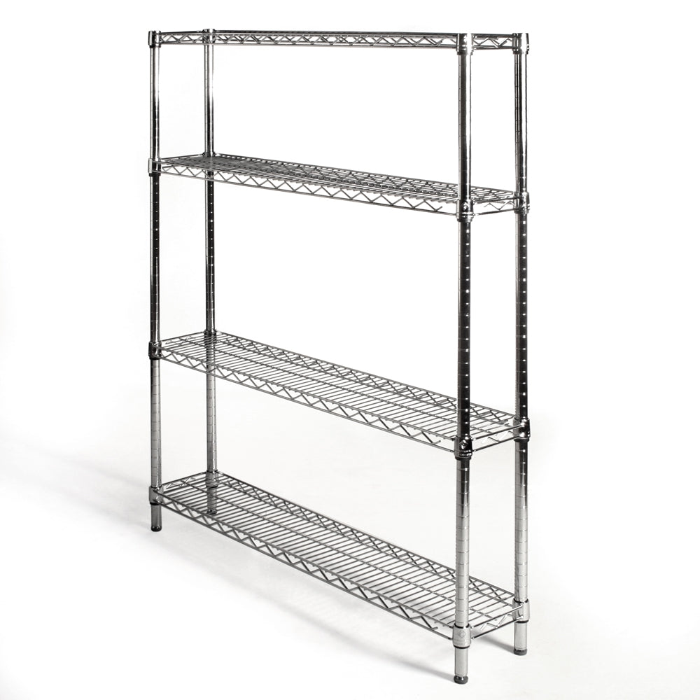 10"d x 36"w Chrome Wire Shelving w/ 4 Shelves