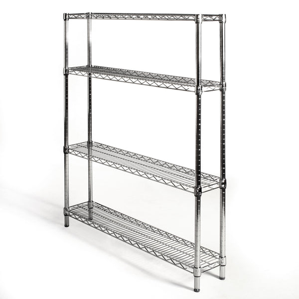 10"d x 36"w Chrome Wire Shelving w/ 4 Shelves