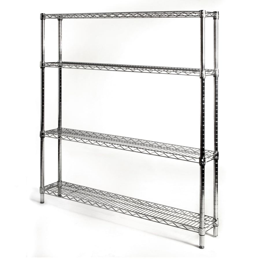 10"d x 48"w Chrome Wire Shelving w/ 4 Shelves