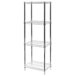 12"d x 18"w Chrome Wire Shelving w/ 4 Shelves