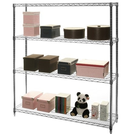 12"d x 54"w Chrome Wire Shelving w/ 4 Shelves