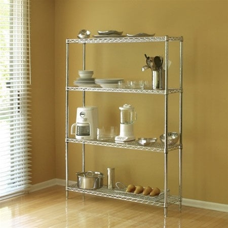 12"d x 54"w Chrome Wire Shelving w/ 4 Shelves