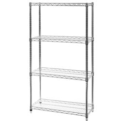 14"d x 24"w Chrome Wire Shelving w/ 4 Shelves