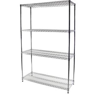 18"d x 48"w Chrome Wire Shelving w/ 4 Shelves