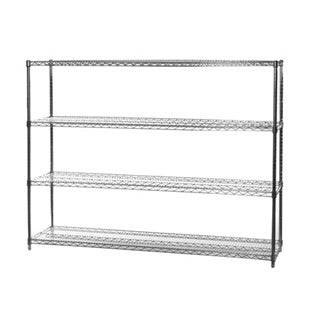 18"d x 60"w Chrome Wire Shelving w/ 4 Shelves