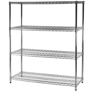 21"d x 48"w Chrome Wire Shelving w/ 4 Shelves