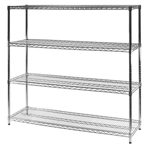 21"d x 60"w Chrome Wire Shelving w/ 4 Shelves