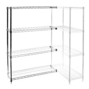 Chrome Wire Shelving Add-On with 4 Shelves - 21"d x 60"w x 96"h (WS216096-A)