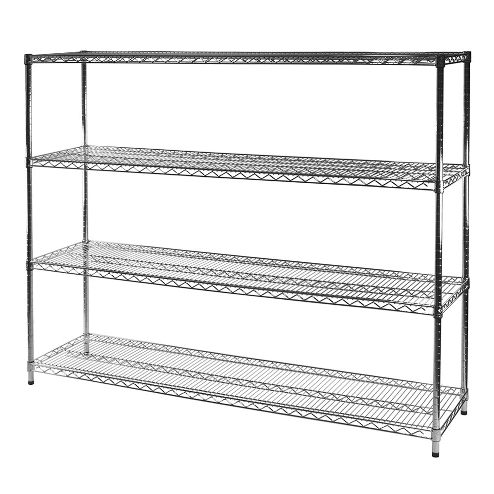 21"d x 72"w Chrome Wire Shelving w/ 4 Shelves