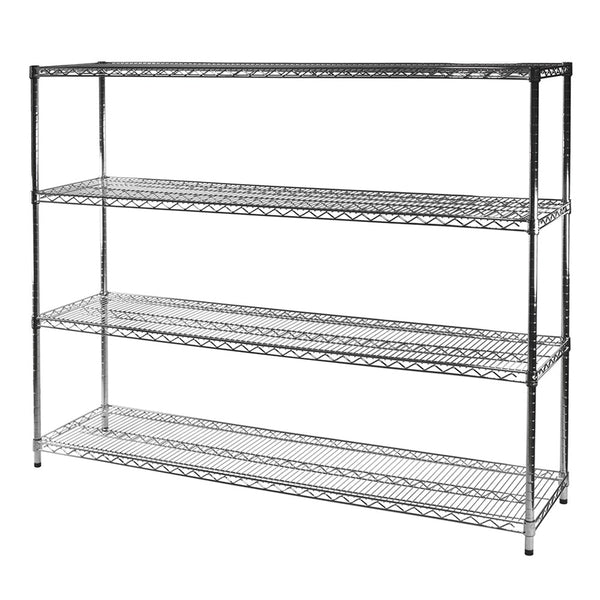 21"d x 72"w Chrome Wire Shelving w/ 4 Shelves