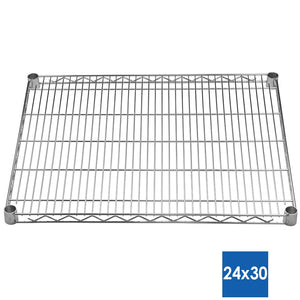 24"d x 30"w Chrome Wire Shelving w/ 4 Shelves