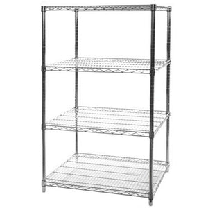 24"d x 36"w Chrome Wire Shelving w/ 4 Shelves