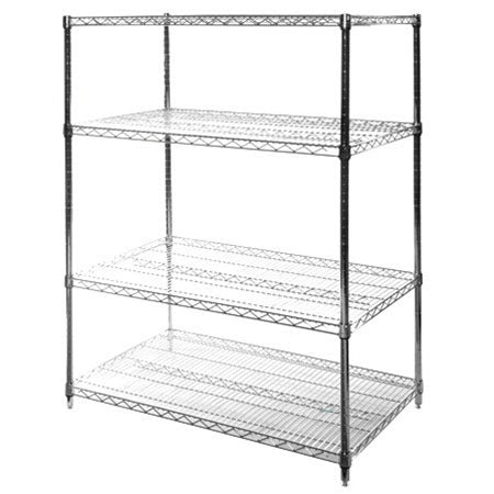 24"d x 42"w Chrome Wire Shelving w/ 4 Shelves