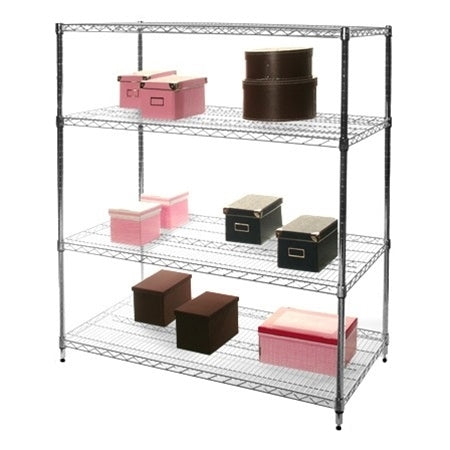 24"d x 54"w Chrome Wire Shelving w/ 4 Shelves