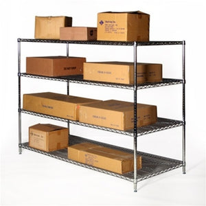 30"d x 72"w Chrome Wire Shelving w/ 4 Shelves