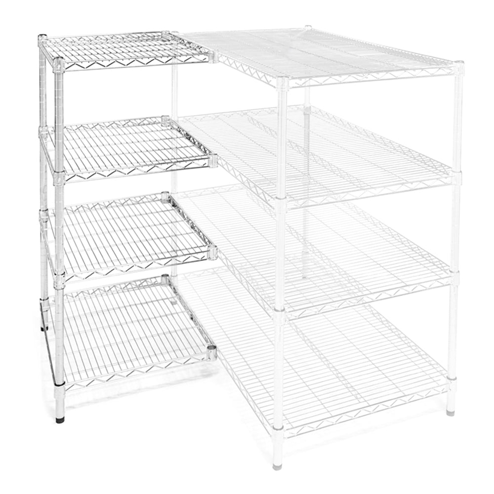 Chrome Wire Shelving Add-On with 4 Shelves - 36"d x 36"w x 54"h (WS363654-A)