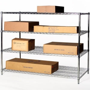 36"d x 60"w Chrome Wire Shelving w/ 4 Shelves