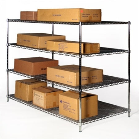 36"d x 72"w Chrome Wire Shelving w/ 4 Shelves