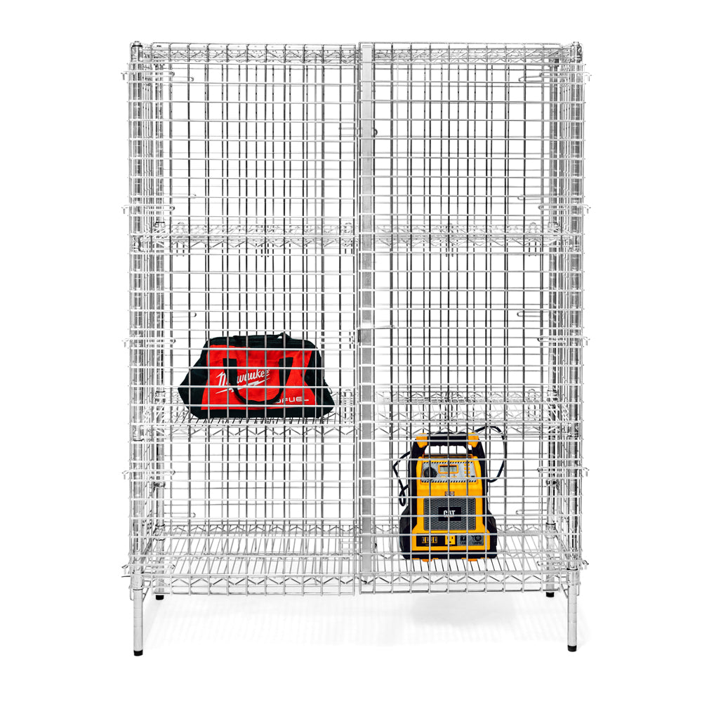 18"d Chrome Wire Security Cages with 2 Adjustable Shelves